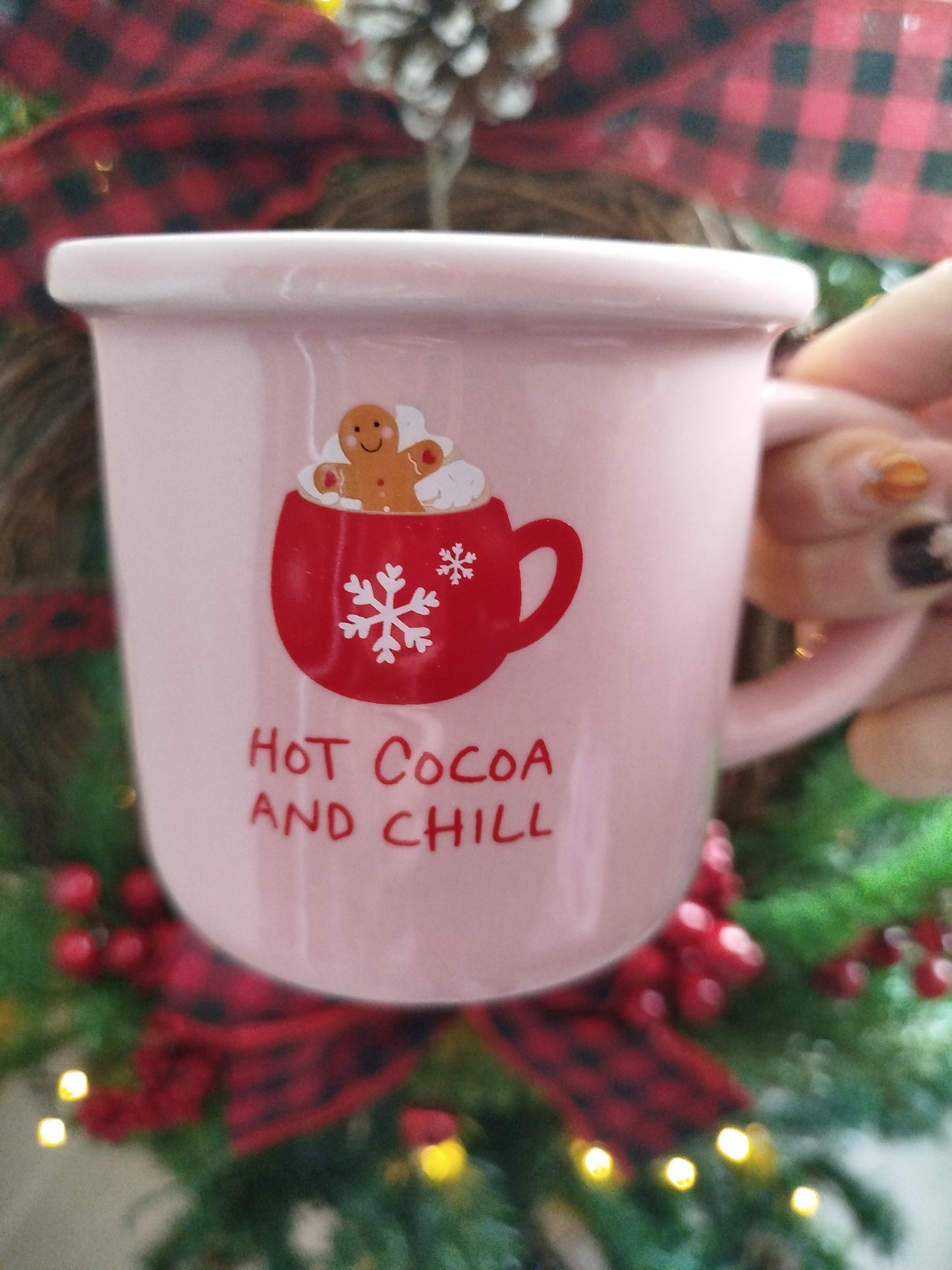 Tasse rose de Noël