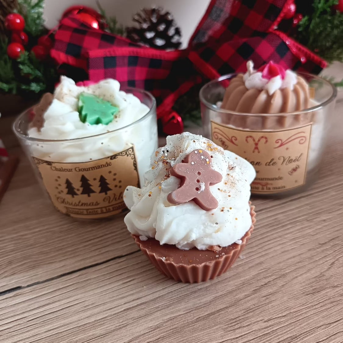 Bougie cupcake de Noël